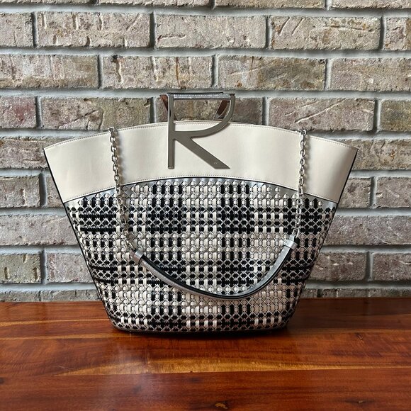 ROGER VIVIER Metallic woven leather tote, LIKE NEW - Picture 3 of 10